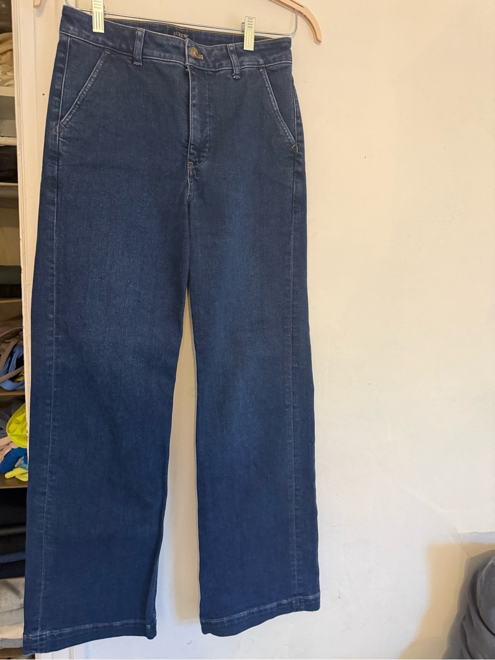 Women’s J.Crew High Rise Trouser Dark Blue Straight-Leg Jeans